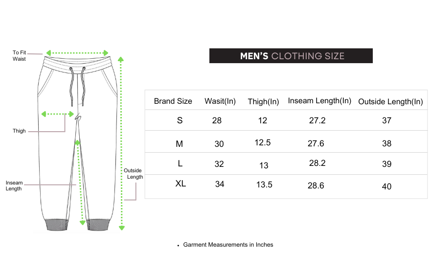 jogger size measurement