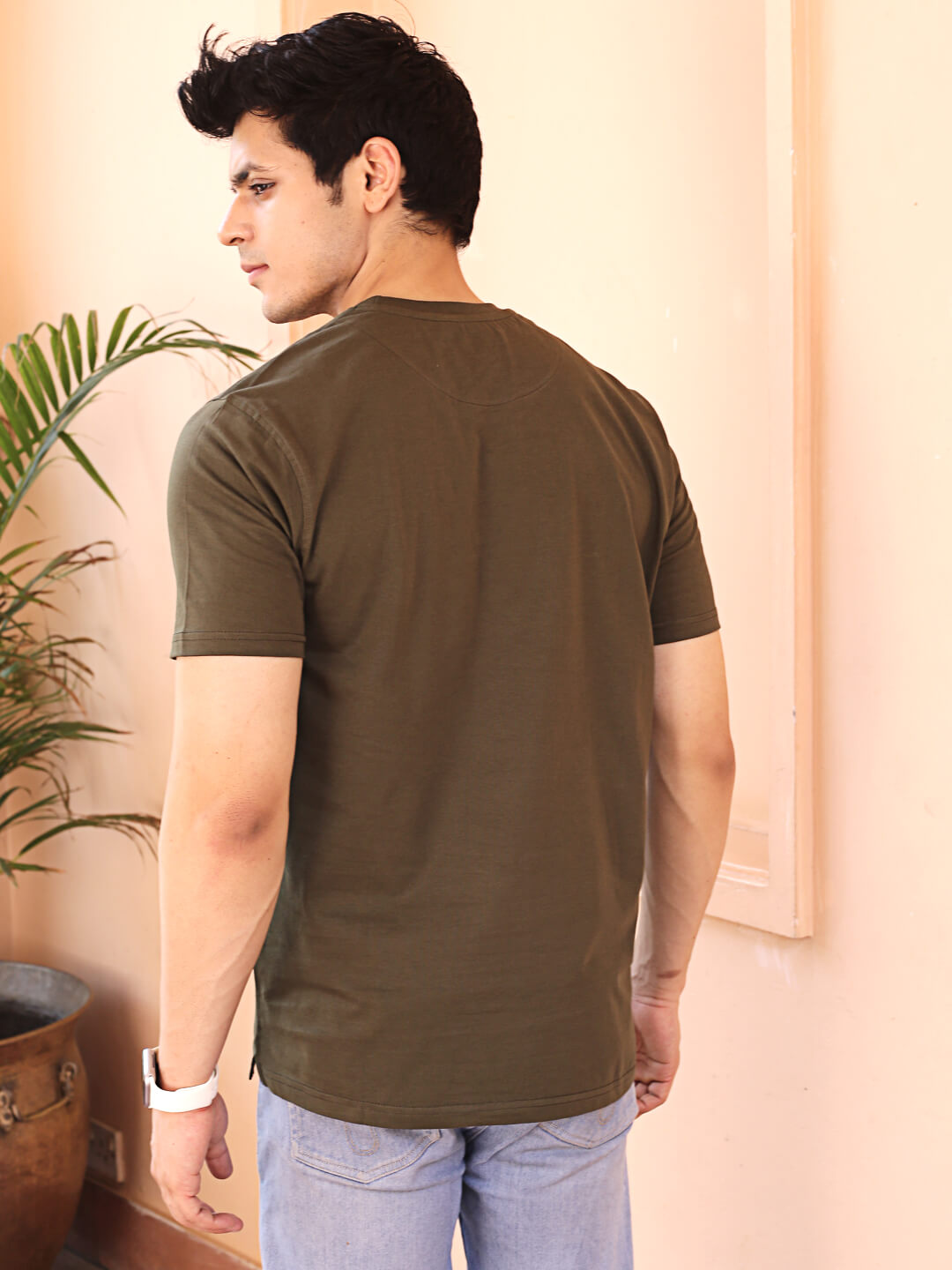 Men Army Crew Neck Cotton T-shirt by thrust club