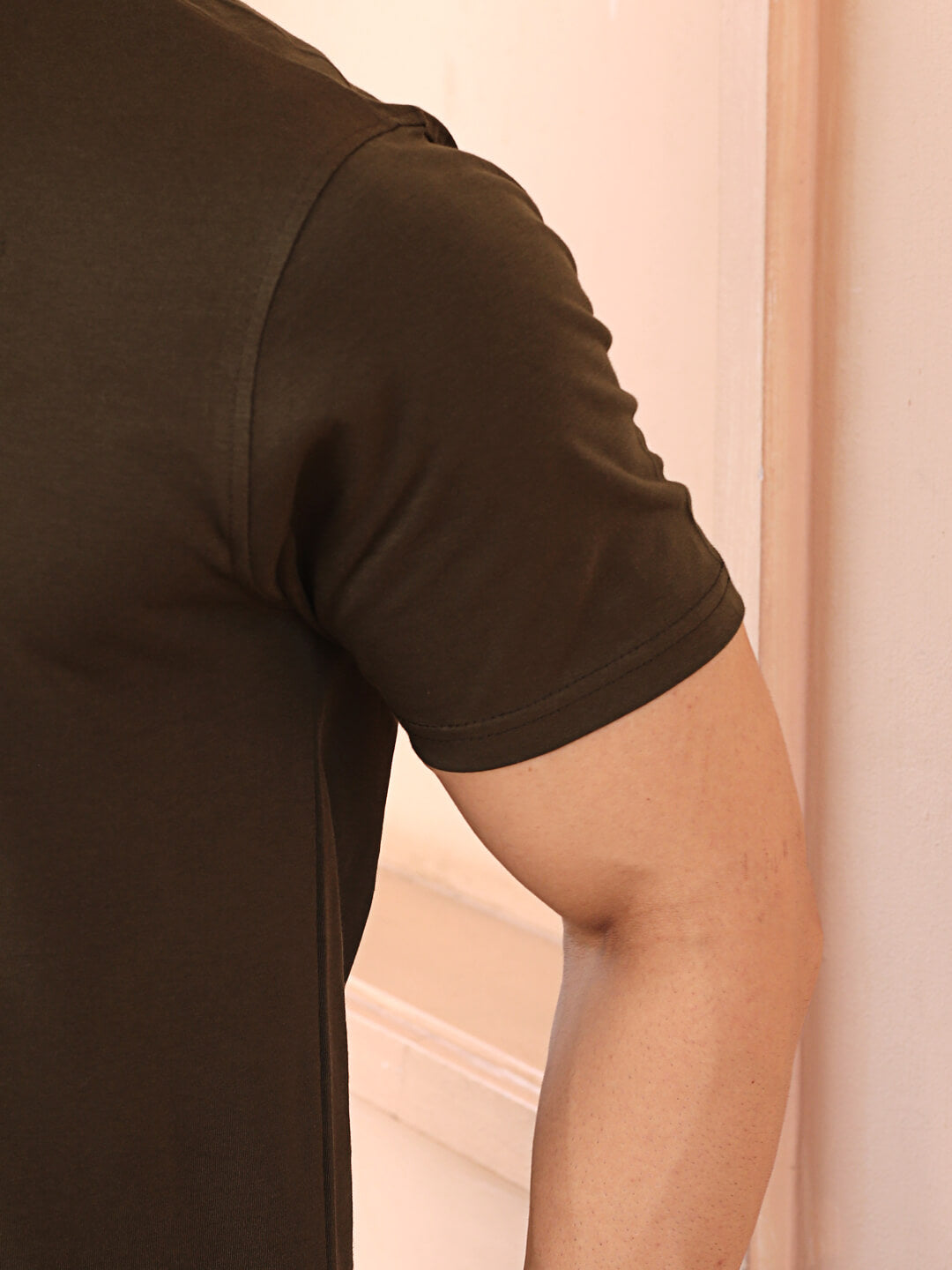 Men Army Crew Neck Short Sleeves Cotton T-shirt