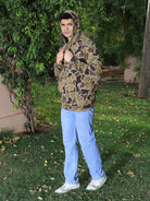 Men Long Sleeves Army Original Printed Hoodie with Two Front Pockets