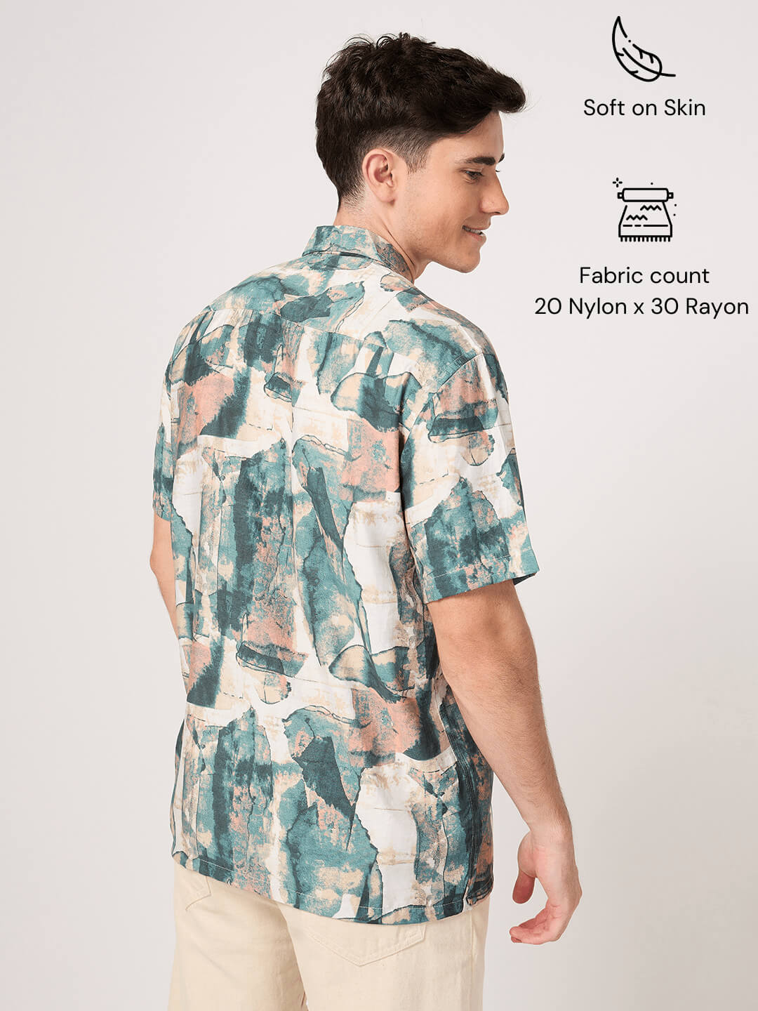 Man wearing a patterned shirt