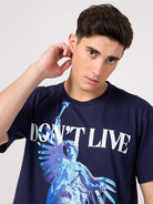 thrust club's blue printed t shirt for men