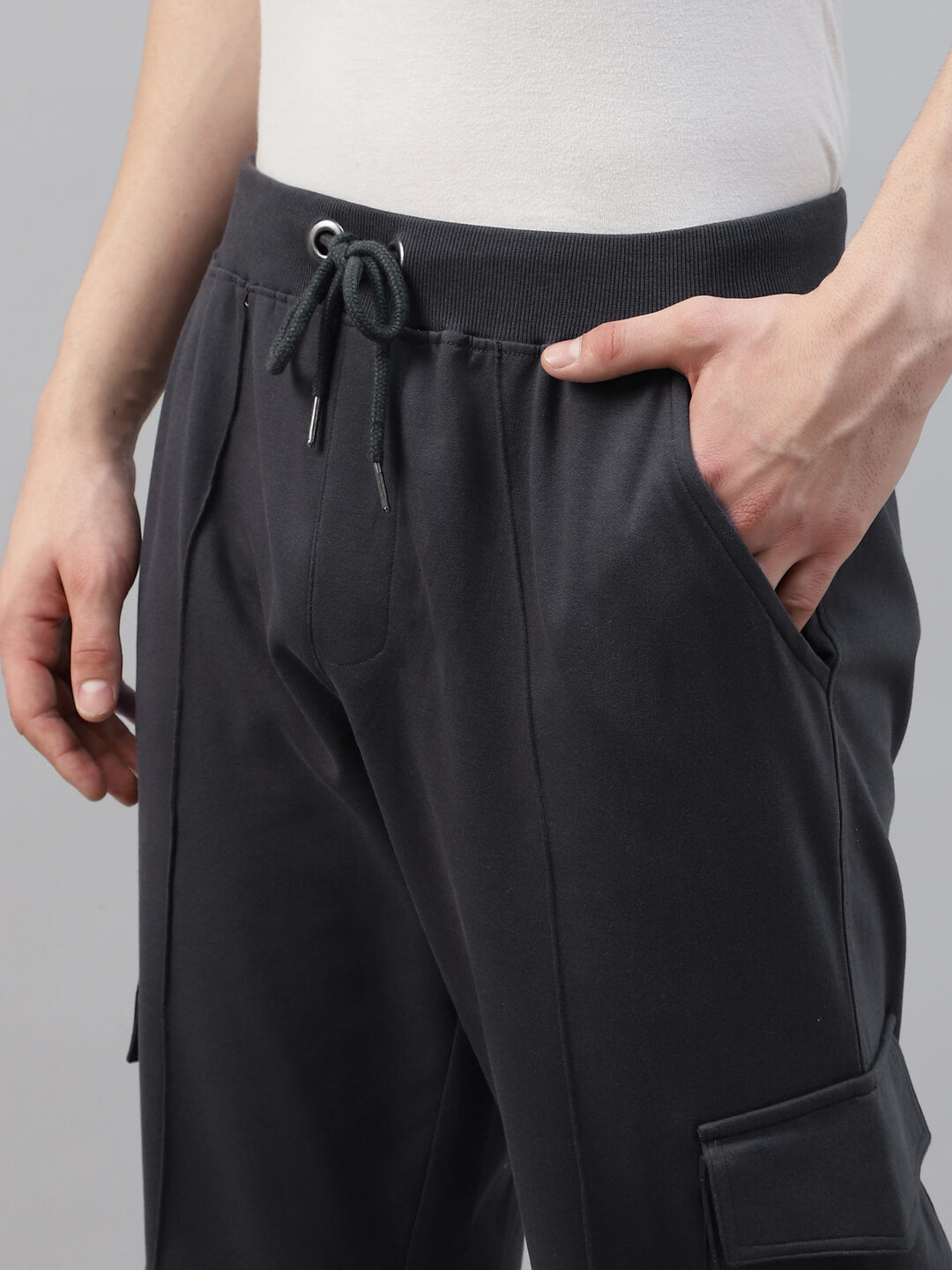 grey cargo trousers for men