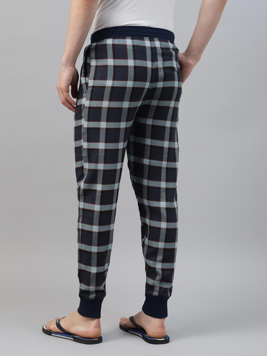 black and white check jogger pant for men, loungewear