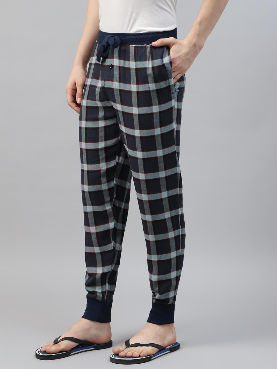 black and white checkered jogger pant for men, loungewear jogger