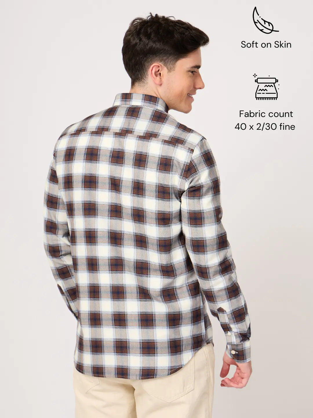 stylish oxford cotton bold maroon check shirt for men