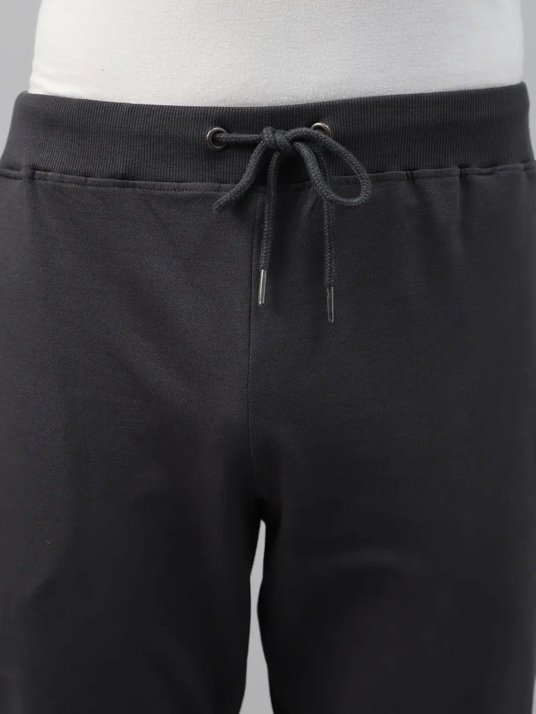 dark grey jogger pants with drawstring