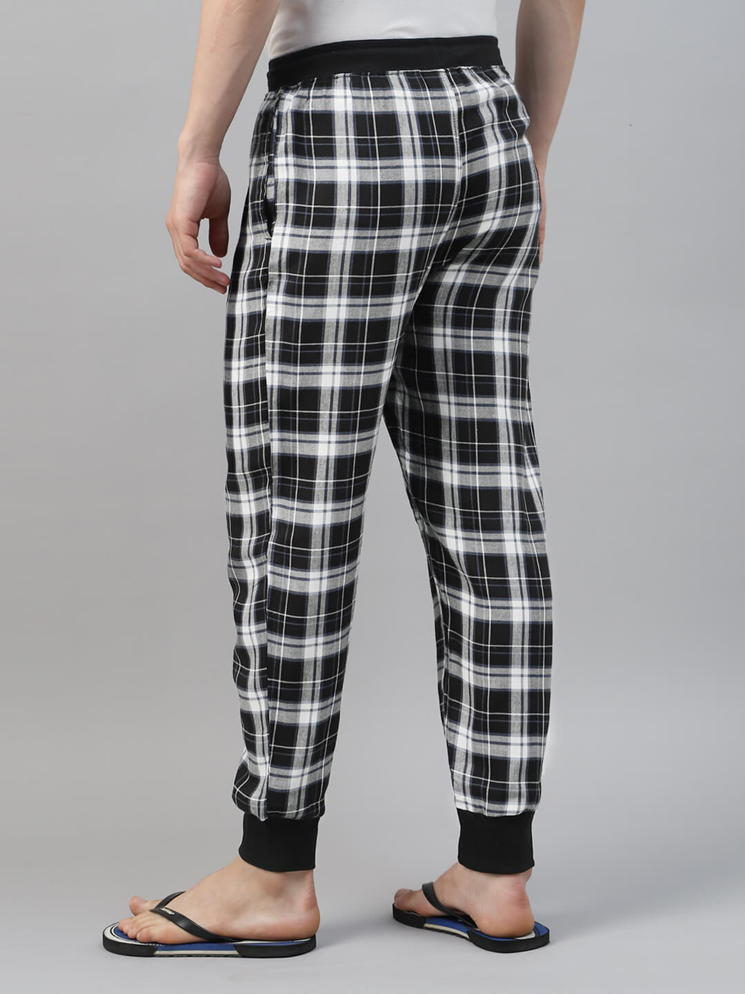 black and white check pajama pant, loungewear jogger