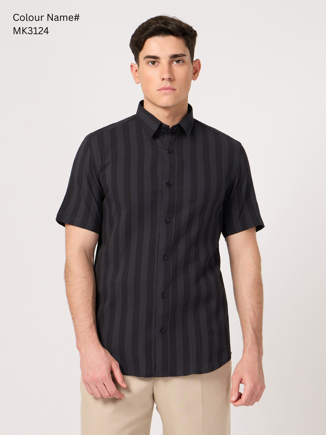 men's cotton striped half sleeve shirt