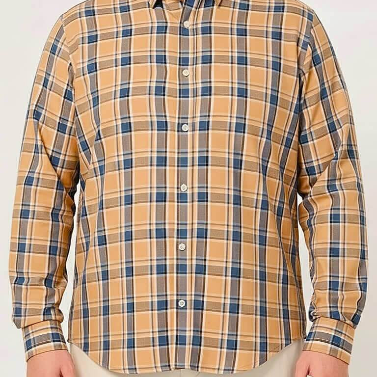 4xl size cotton check shirt for men