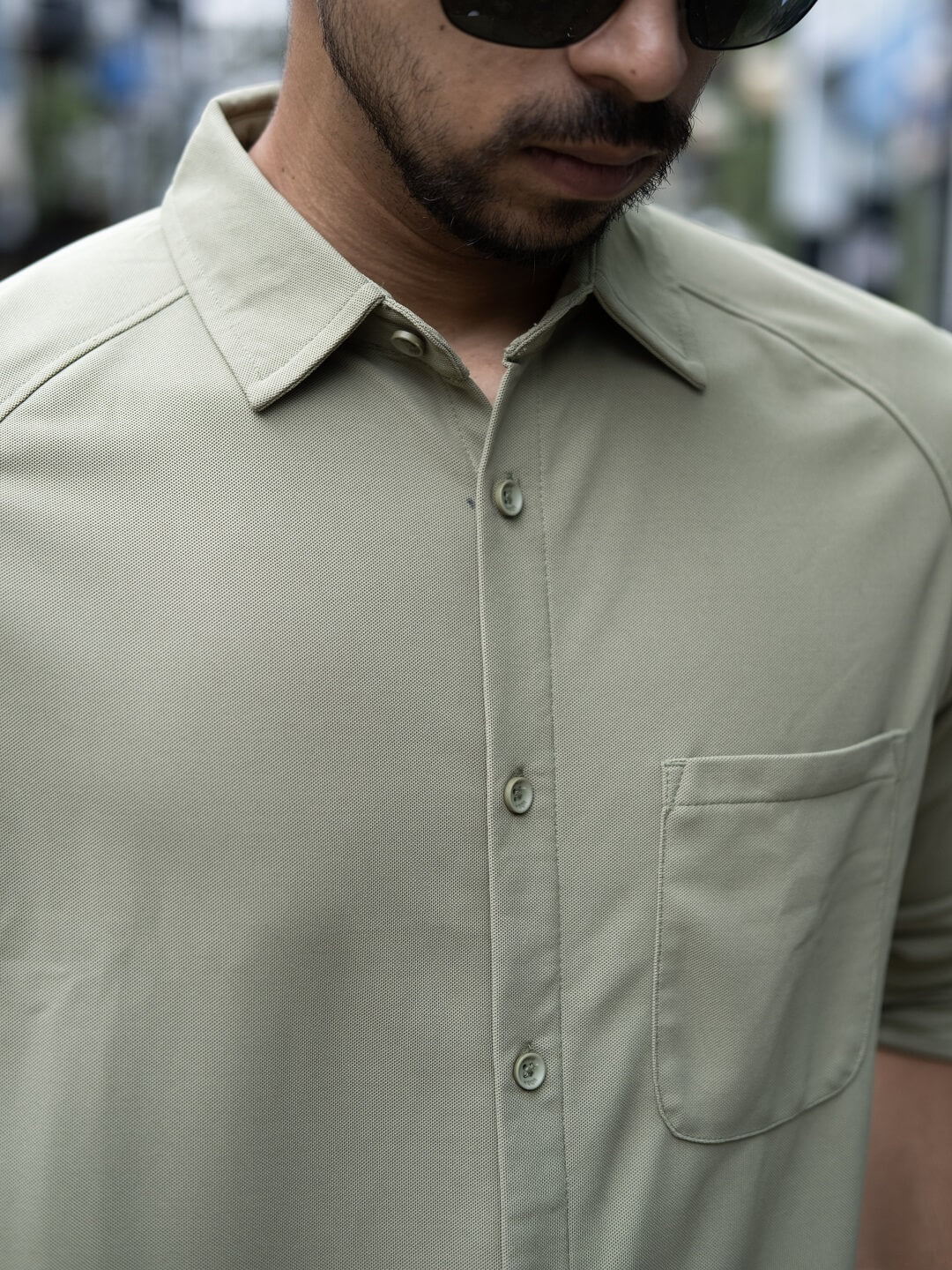 men's solid grey beige shirt