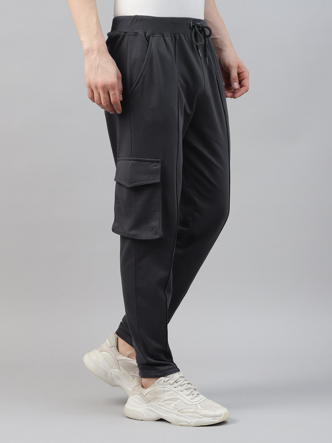 men's gray cargo pocket jogger pants
