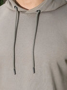 Close-up of a light gray hoodie for men
