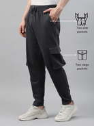 men's gray army cargo jogger pants made with pure cotton featuring side and cargo pokets