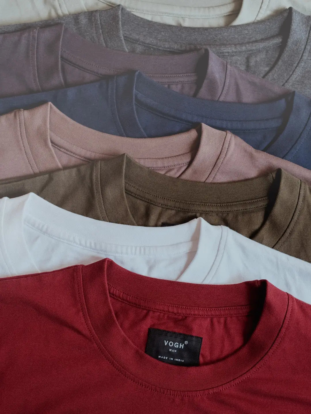 round neck t shirts in various colors