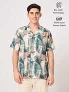 Man wearing a patterned resort shirt