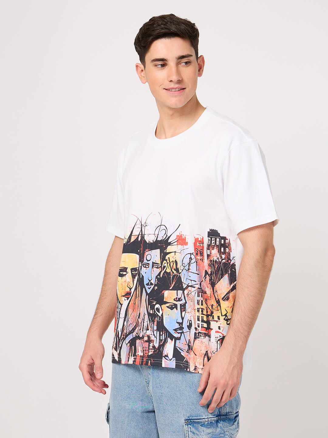 stylish white printed t shirts for men
