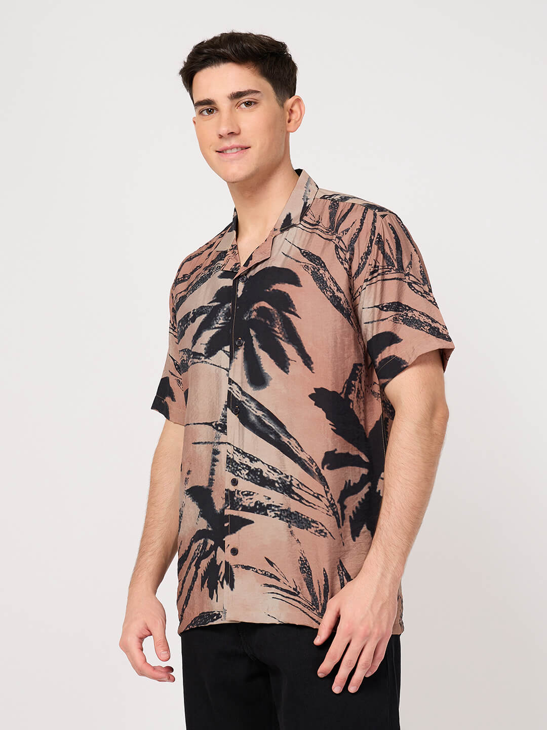 man wearing thrust club stylish resort shirt