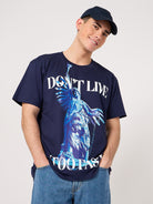 trendy blue printed t shirt for men