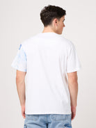 white round neck t shirt back side photo