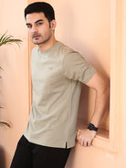 Men Pista Crew Neck Short Sleeve Cotton T-shirt by Thrust.club