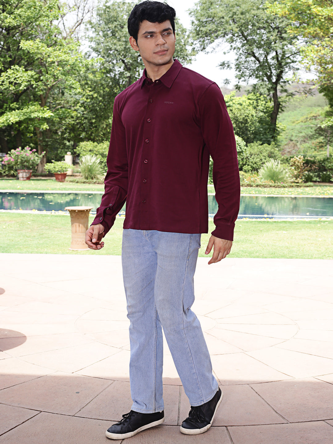 best casual cotton knitted shirt for men