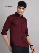 maroon satin shirt for men