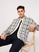 cotton black white check check shirt