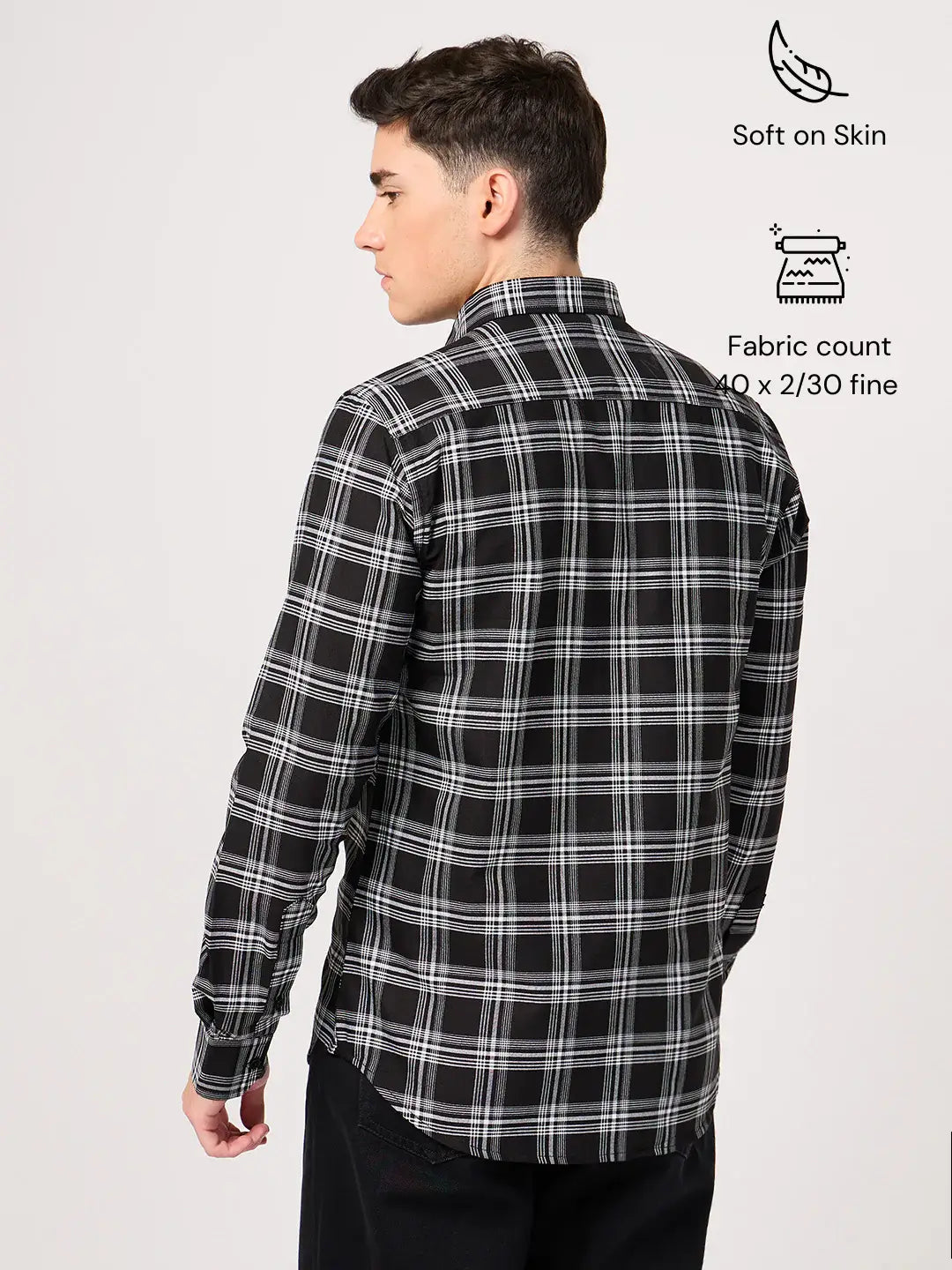 black check shirt for men
