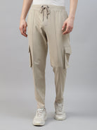 Beige cargo jogger pants worn by a person