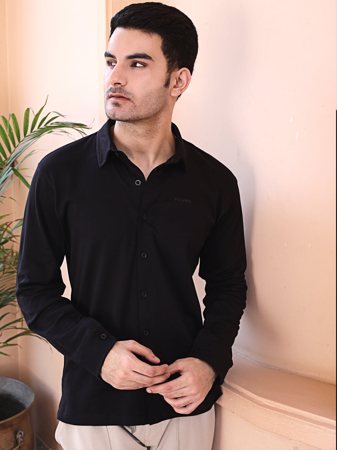 black cotton shirt for men party wear