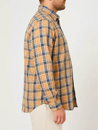 orange check shirt