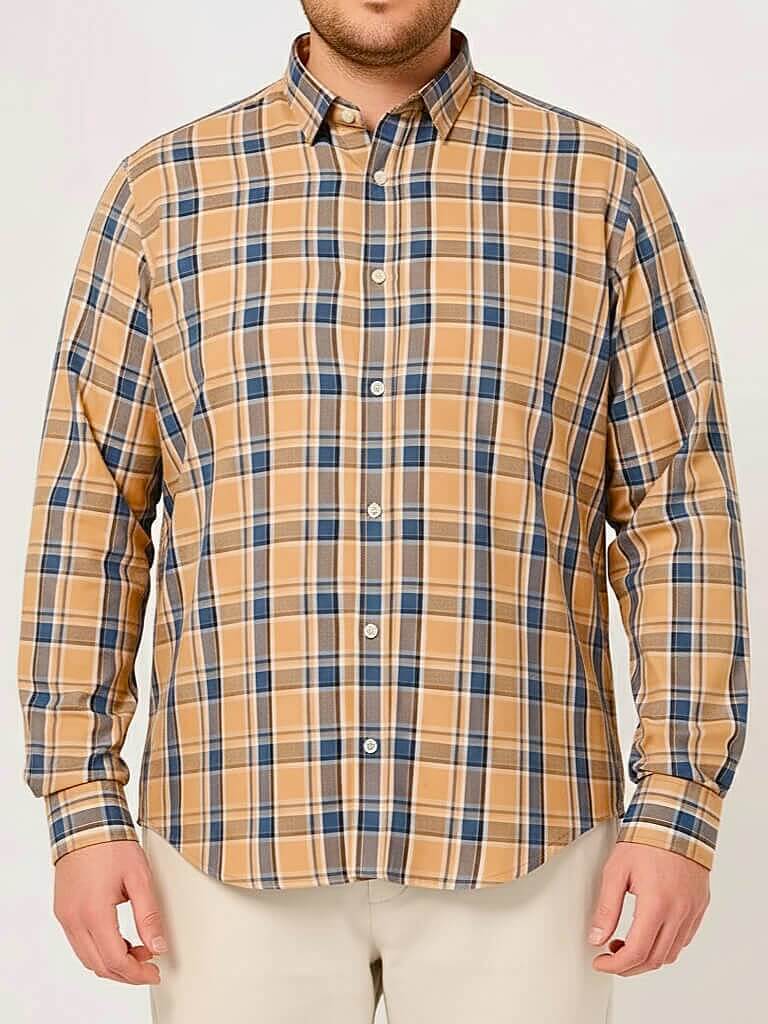 4xl size cotton check shirt for men