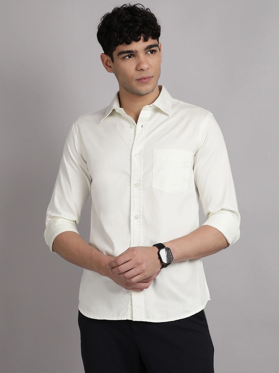 off white satin shirts for men