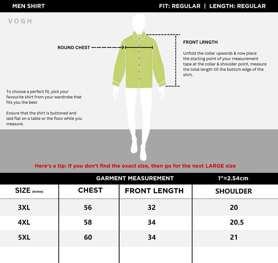 men's plus size shirt size chart