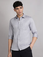 grey satin shirt for men, party wear shirt