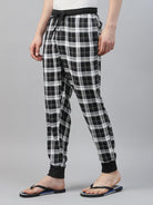 black and white plaid pajama pant, check loungewear jogger