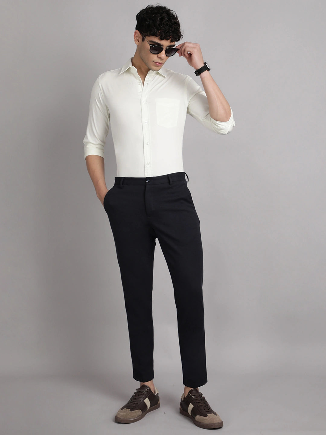 stylish white satin shirt for men, party wear
